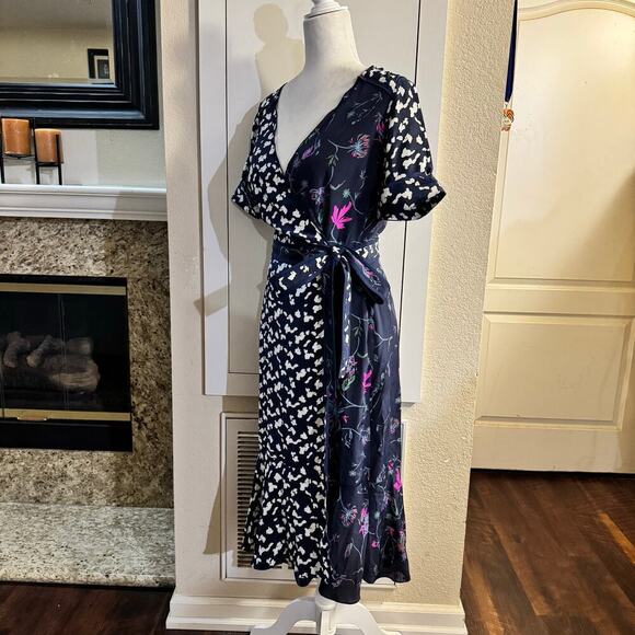 Tanya Taylor Luisa Wrap Silk Dress Floral Size 4 Feminine - Picture 6 of 12